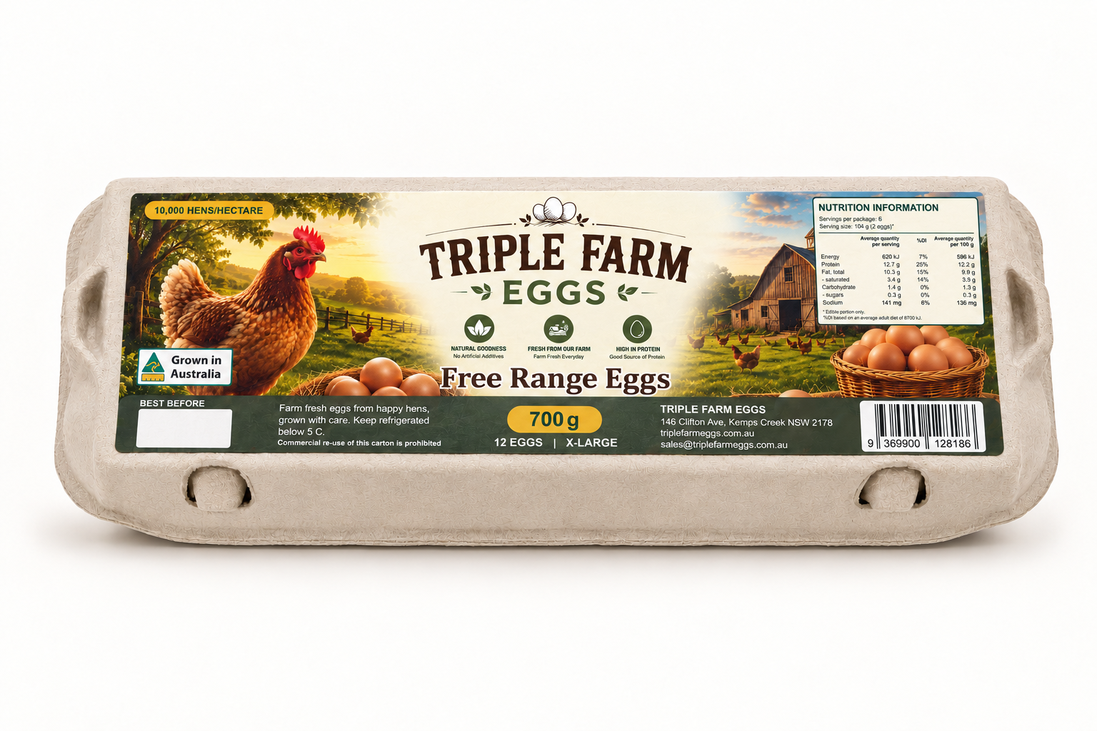 triple farm eggs 700g yellow carton triple farm eggs 700g yellow carton