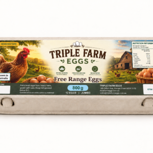 triple farm eggs 800g light blue carton